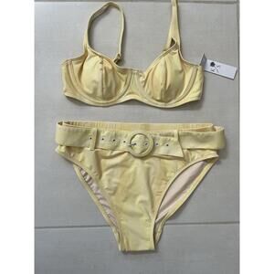 Kingdom & State Swim Bikini Swimsuit Striped Swimwear Yellow